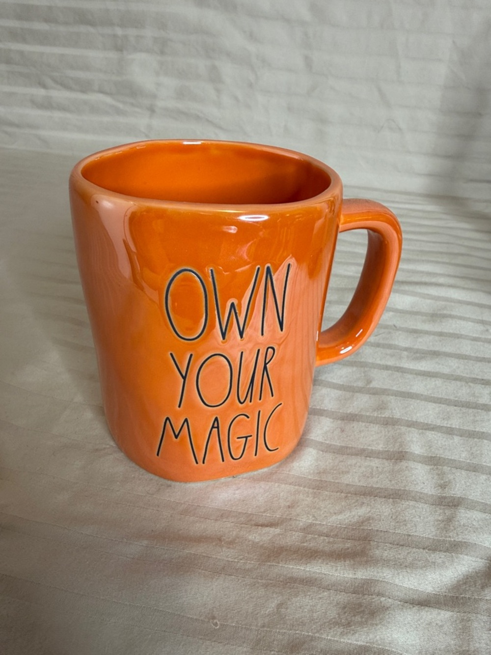 Rae Dunn iridescent Orange "Own Your Magic" Ceramic Mug